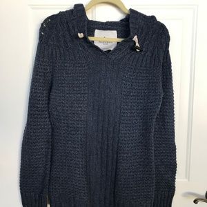 Farrell & Brown Women's Wool Sweater, Blue V Neck, Size: Large (Fits Med), EUC